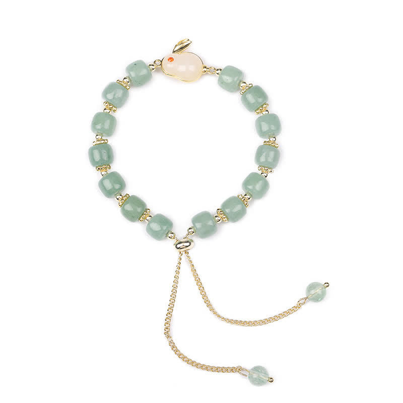 Wear FengShui Year of the Rabbit Natural Green Aventurine Luck Bead Bracelet
