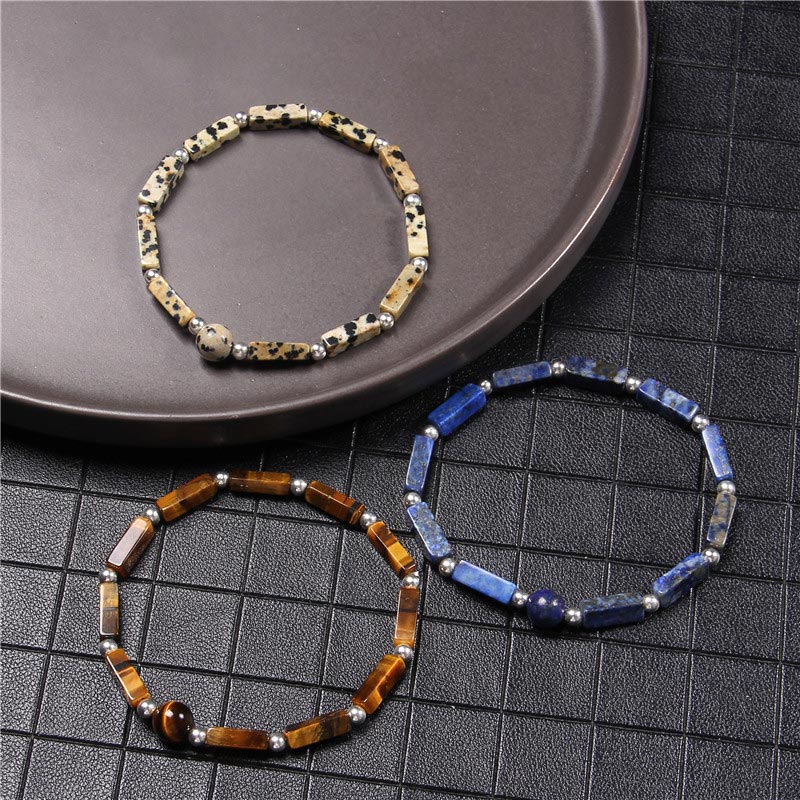 Wear FengShui Natural Crystal Amethyst Tiger Eye Spiritual Balance Bracelet