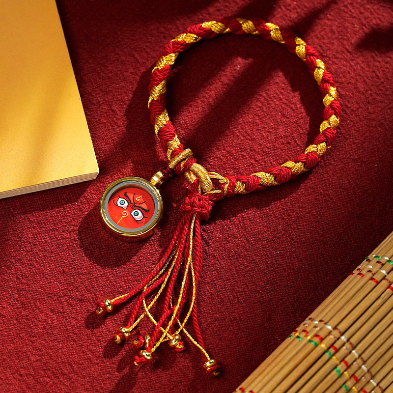 Wear FengShui Handmade Tibetan Five God Of Wealth Dragon Scale Rope Luck Braid Bracelet