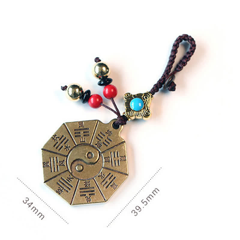 Wear FengShui Feng Shui Yin Yang Bagua Wenchang Pen Pagoda Prayer Wheel Keychain