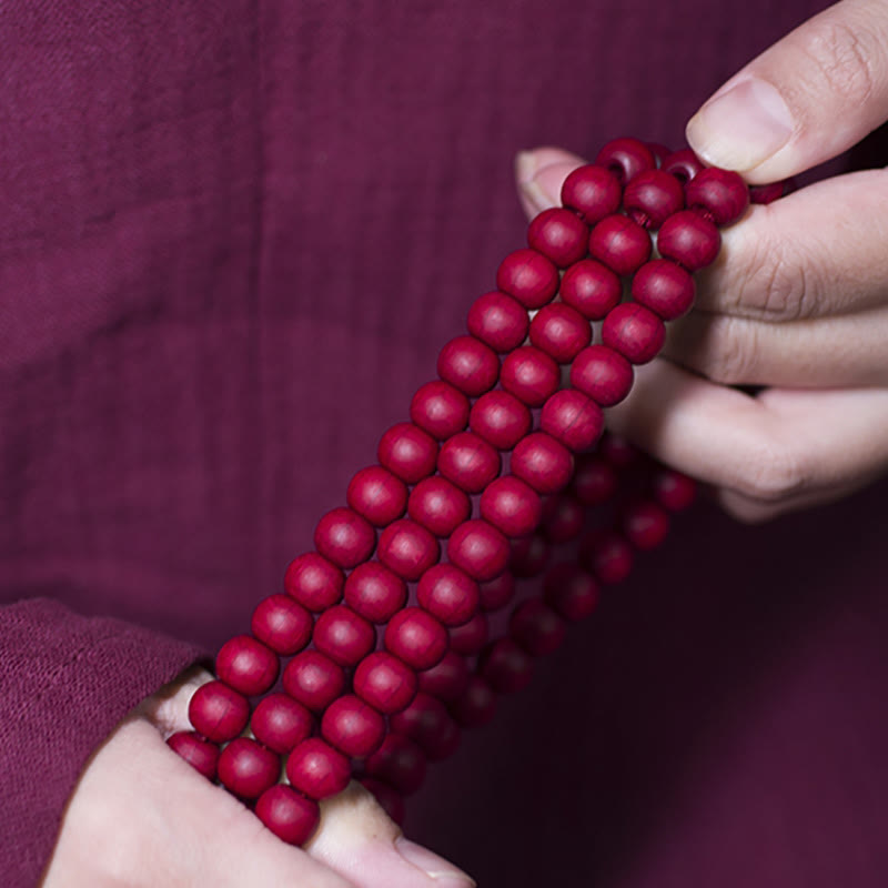 Wear FengShui 108 Mala Beads Natural Abelia Biflora Wood Protection Bracelet