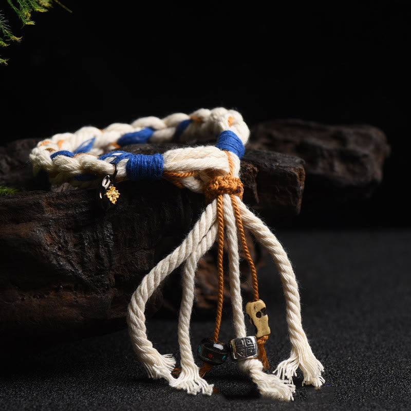Wear FengShui Tibet Zakiram Goddess of Wealth Thangka Handmade Luck Bracelet