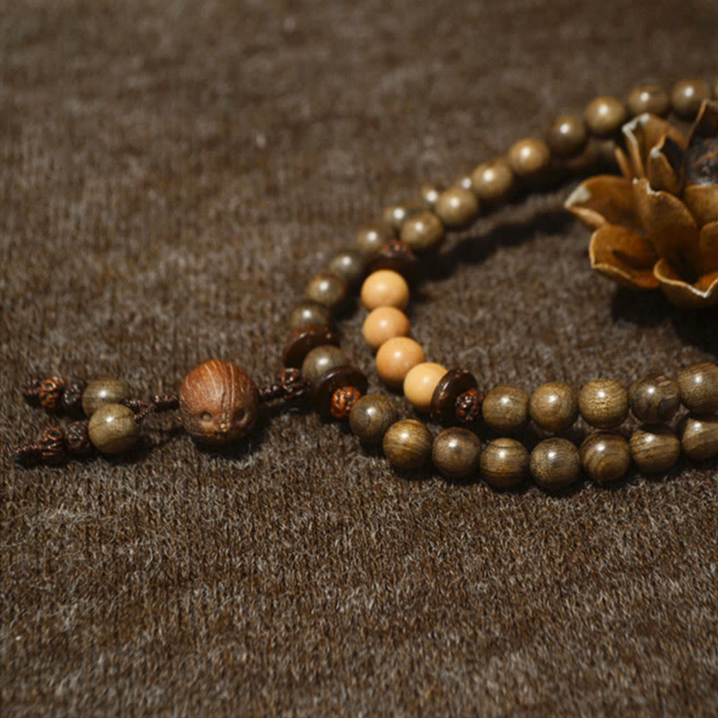 Wear FengShui Tibetan Sandalwood Protection Charm Mala Bracelet