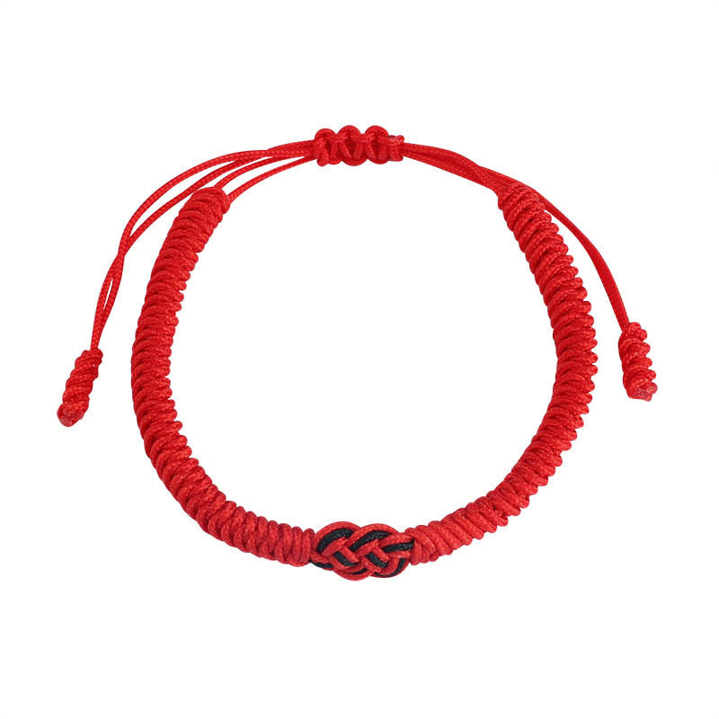 Wear FengShui 2Pcs Tibetan Luck Chinese Knot Protection String Bracelet