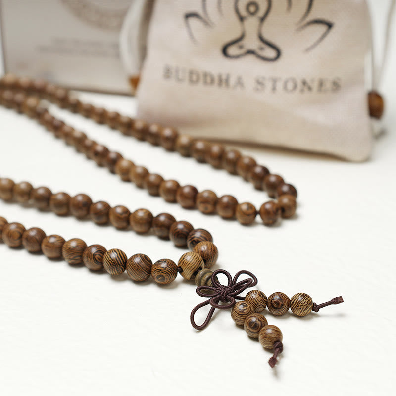 Wear FengShui 108 Mala Beads Bracelet Prayer Meditation Sandalwood Elastic