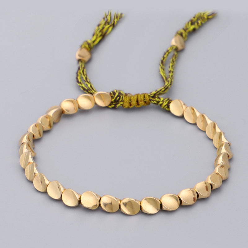 Wear FengShui Tibetan Copper Beads Healing Luck Bracelet