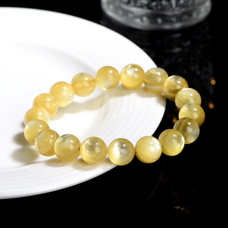 Wear FengShui Natural Golden Lepidolite Protection Prosperity Bracelet