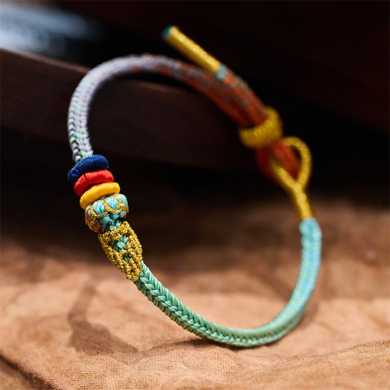 Wear FengShui Colorful Rope Eight Thread Peace Knot Luck Handmade Bracelet