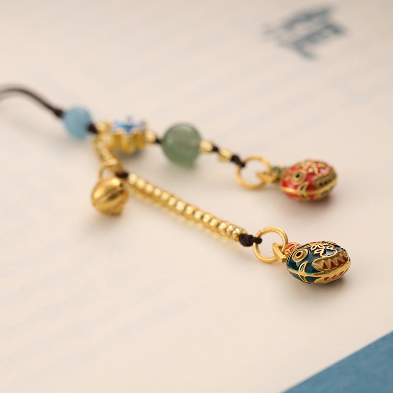 Wear FengShui Gold Swallowing Beast Family Luck Key Chain