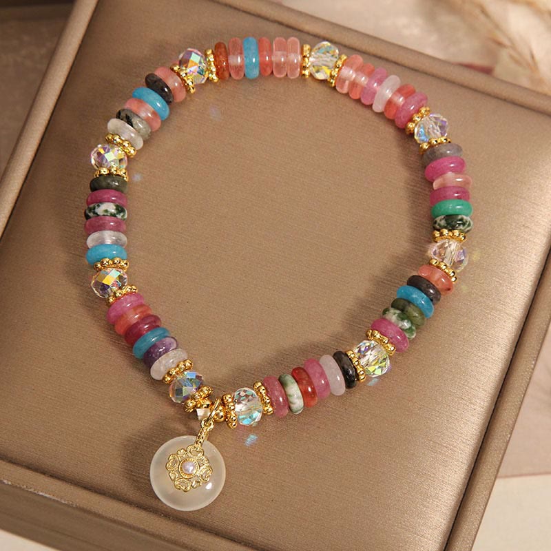 Wear FengShui Various Crystal Peace Buckle Auspicious Bracelet