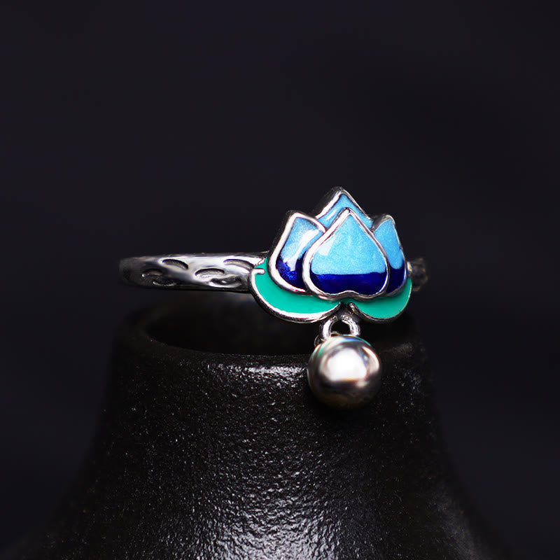 Wear FengShui Lotus Flower Pattern Enlightenment Ring