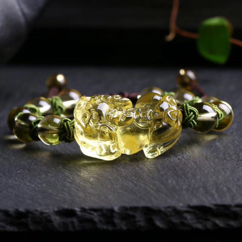 Wear FengShui Natural Citrine Pixiu Wealth Protection Bracelet