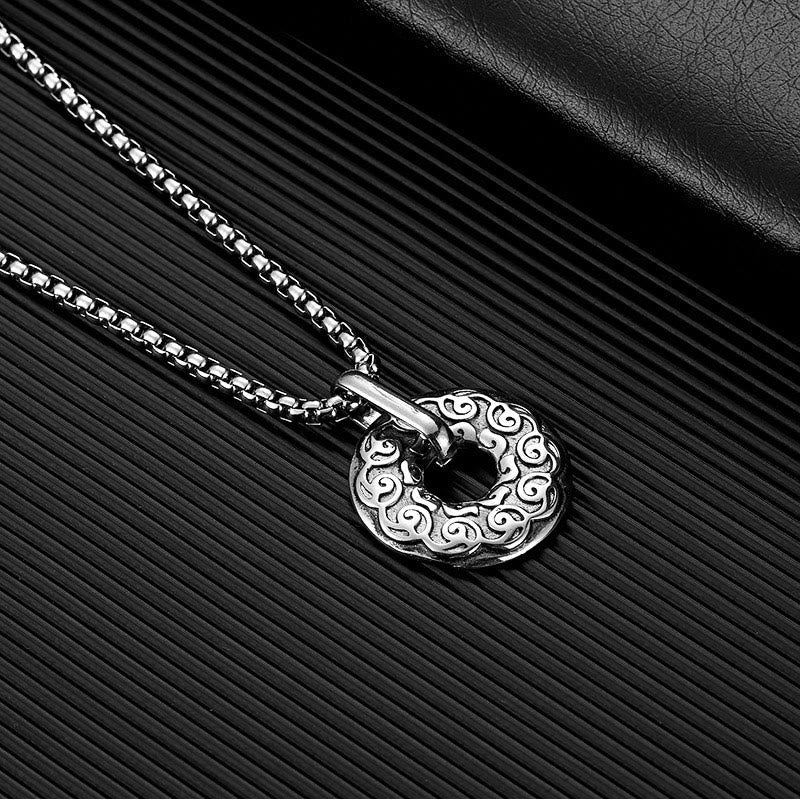 Wear FengShui Tibetan Om Mani Padme Hum Peace Buckle Creativity Necklace Pendant