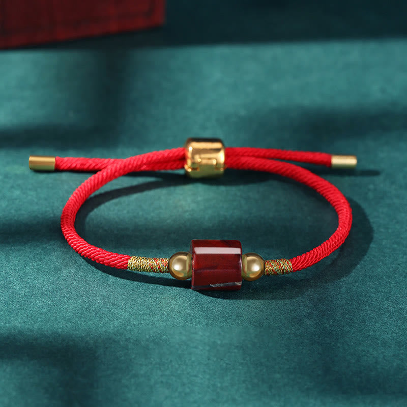 Wear FengShui Tibet Handmade Green Aventurine Red Stone Malachite Luck Protection Braided Rope Bracelet