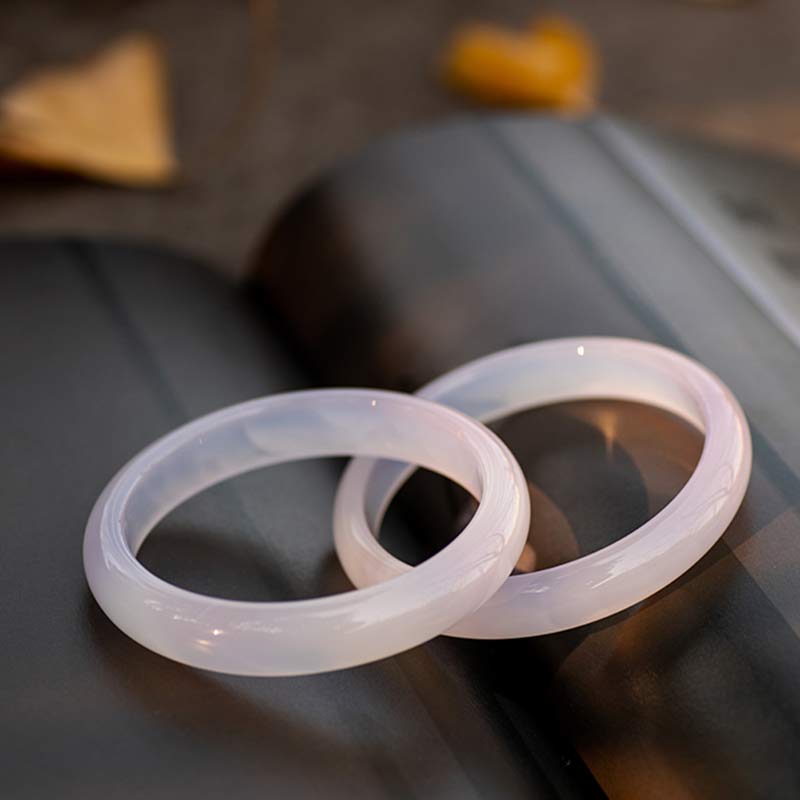 Wear FengShui Natural Chalcedony Harmony Positive Bracelet Bangle