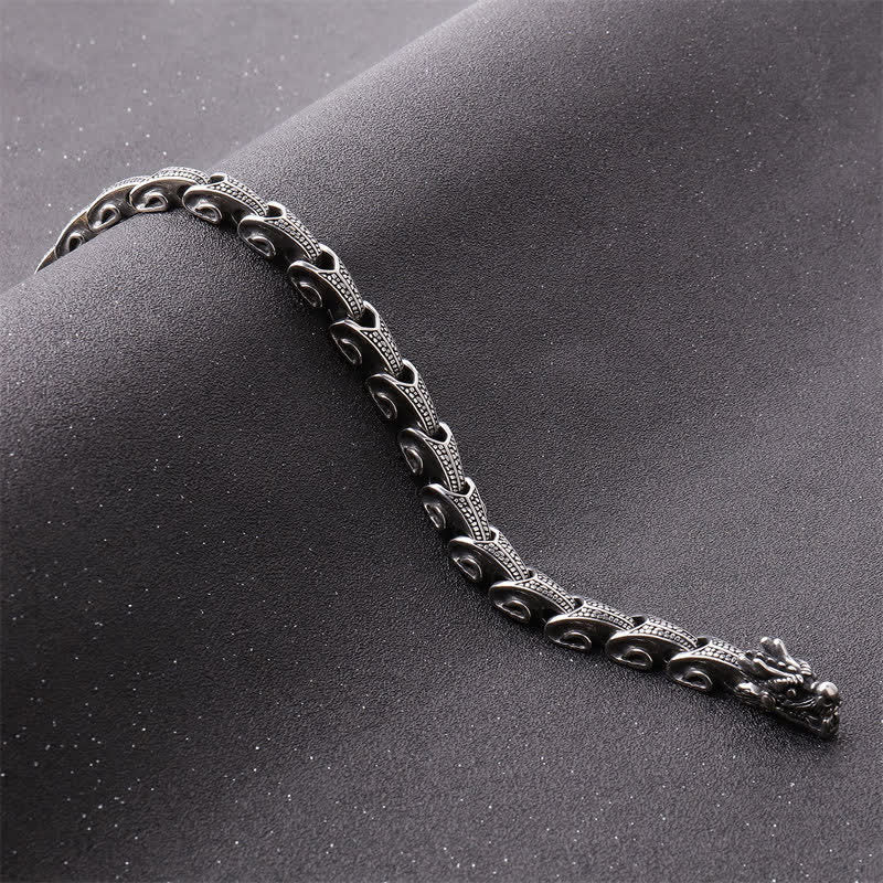Wear FengShui Dragon Pattern Titanium Steel Protection Necklace Pendant Bracelet