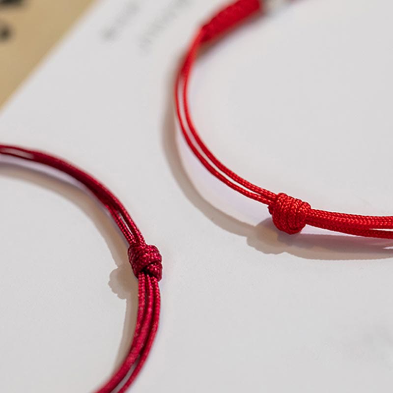 Wear FengShui 925 Sterling Silver Luck Bead Protection Red String Braided Bracelet