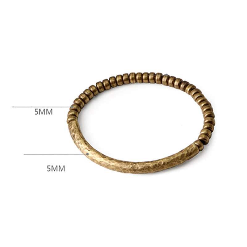 Wear FengShui Simple Design Copper Brass Bead Luck Wealth Bracelet