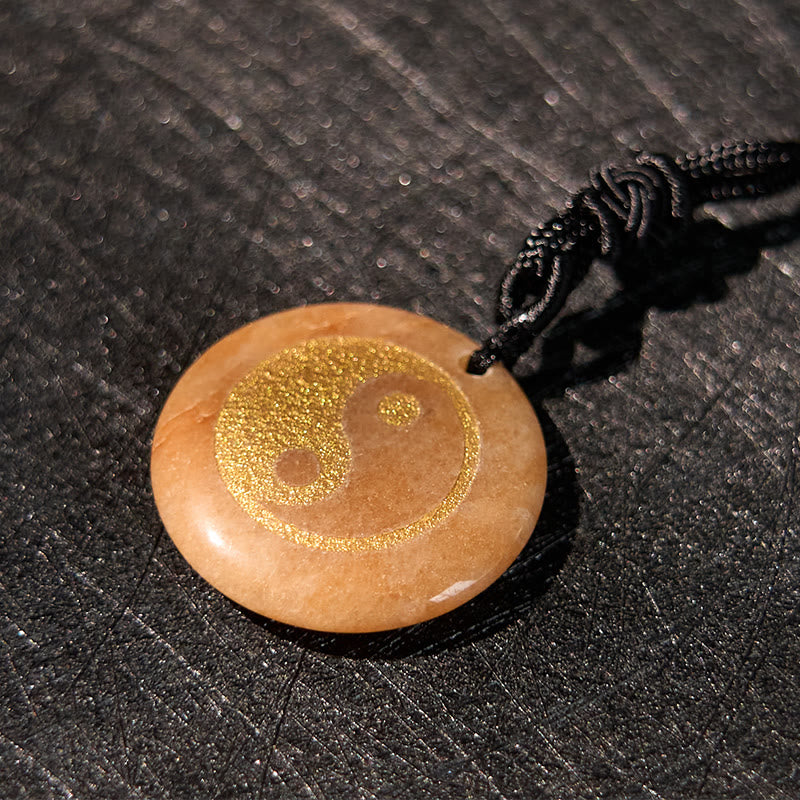 Wear FengShui Various Crystal Amethyst Tiger Eye Green Aventurine Yin Yang Spiritual Necklace Pendant