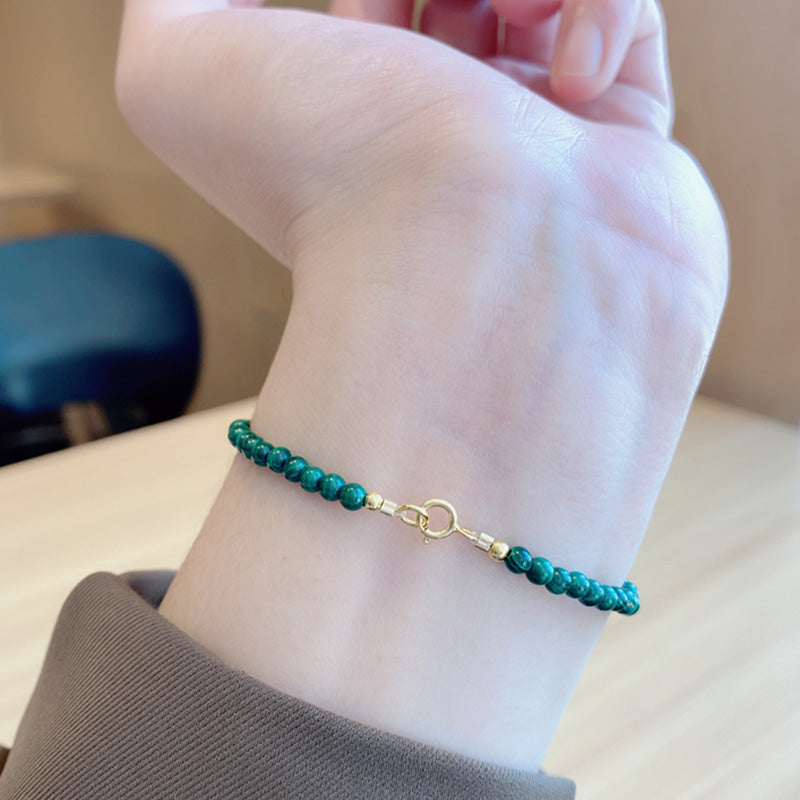 Wear FengShui Natural Malachite Elephant Anti-Anxiety Charm Bracelet