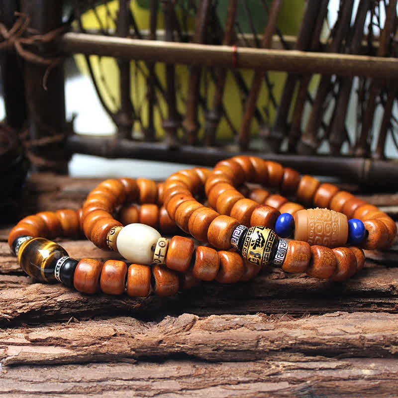 Wear FengShui Tibetan Bone Beads Om Mani Padme Hum Strength Bracelet