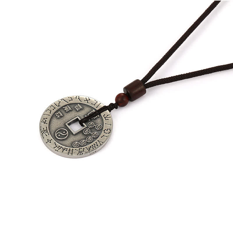 Wear FengShui Bagua Yin Yang Copper Coin Star Balance Energy Necklace Pendant