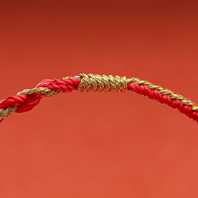 Wear FengShui Handmade Chinese Zodiac Rabbit Rooster Rat Horse Dragon Protection Braid String Bracelet