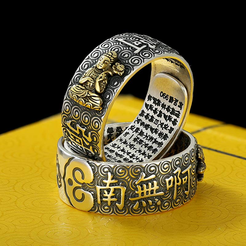 Wear FengShui Chinese Zodiac Natal Buddha Wealth Luck Adjustable Ring