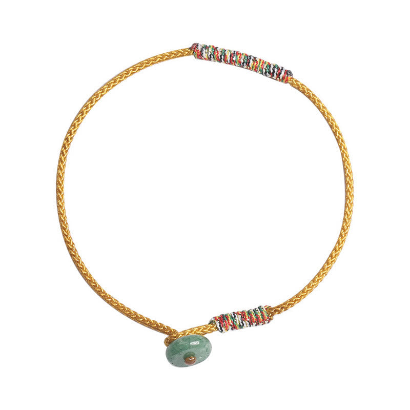 Wear FengShui Tibetan Handmade Green Aventurine Luck Protection Braided Rope Bracelet