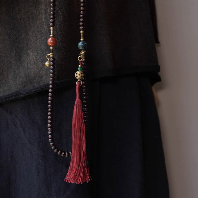 Wear FengShui 108 Mala Beads Natural Tibet Purple Bodhi Seed Auspiciousness Bracelet