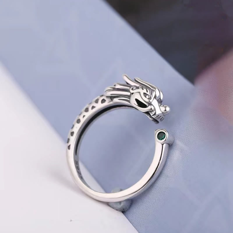 Wear FengShui Vintage Dragon Design Success Strength Adjustable Ring