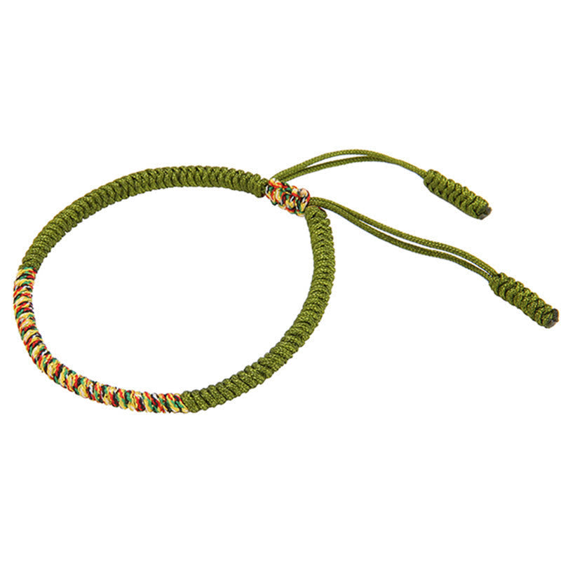 Wear FengShui Tibetan Handmade Multicolor King Kong Knot Luck Strength Braided Bracelet