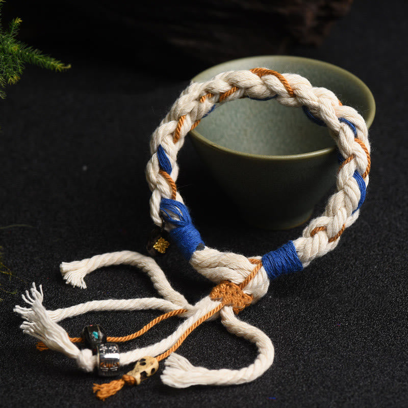 Wear FengShui Tibet Zakiram Goddess of Wealth Thangka Handmade Luck Bracelet