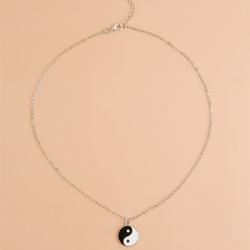 Wear FengShui 2Pcs Yin Yang Harmony Balance Necklace Pendant