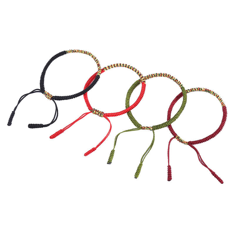 Wear FengShui Tibetan Handmade Multicolor King Kong Knot Luck Strength Braided Bracelet