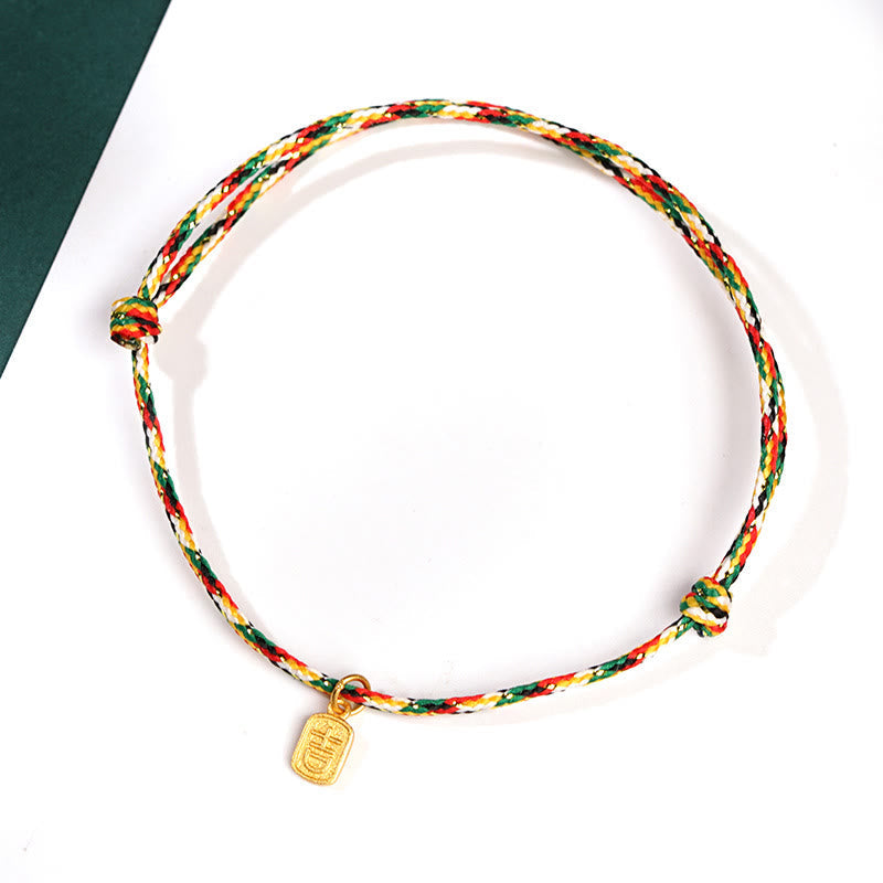 Wear FengShui Auspicious Fu Character Peace And Joy Luck Handmade Multicolored Child Adult Bracelet