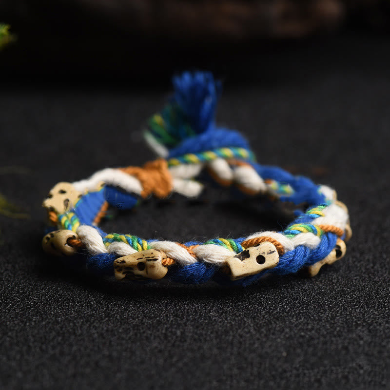 Wear FengShui Tibetan Zakiram Goddess of Wealth Bead Engraved Handmade Luck Bracelet