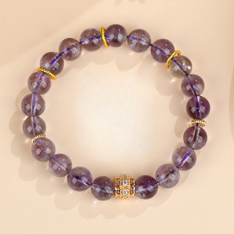 Natural Amethyst Single Circle Bracelet New Original Purple Crystal Bracelet for Women
