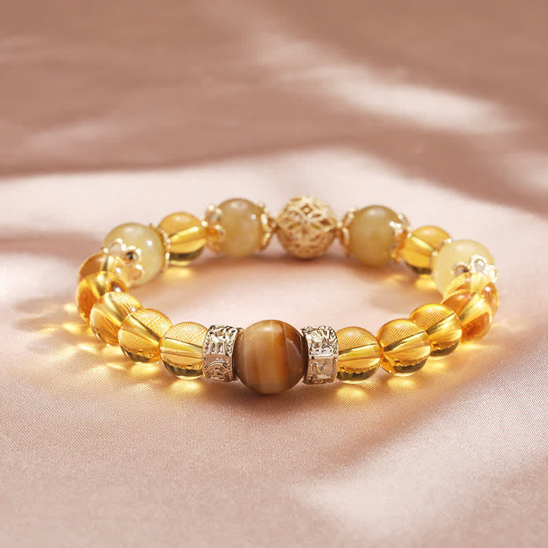 Wear FengShui Citrine Generosity Prosperity Beaded Bracelet