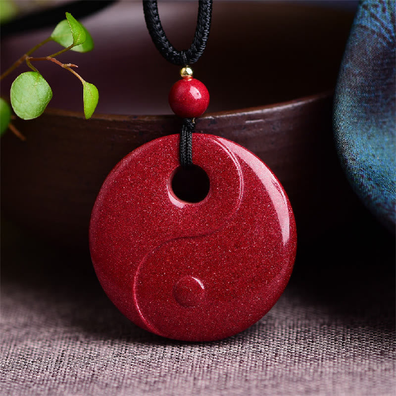 Wear FengShui Laughing Buddha Yin Yang Chinese Zodiac Gourd Natural Cinnabar Blessing Necklace Pendant