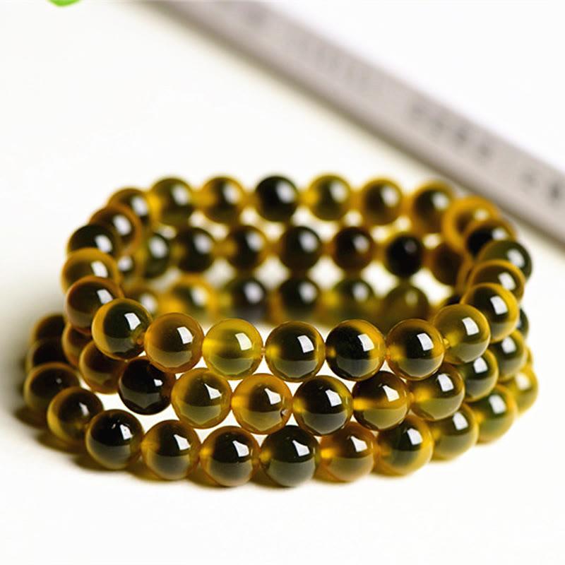 Wear FengShui Natural Colorful Candy Agate Harmony Strength Bead Bracelet