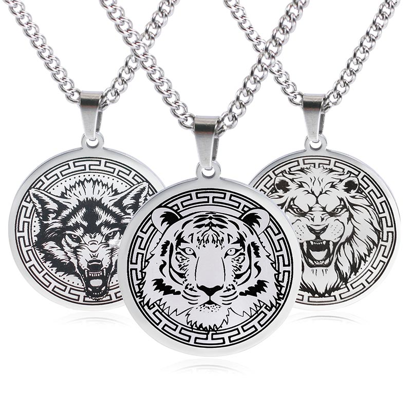 Wear FengShui Animal Titanium Steel Chain Necklace Protection Pendant