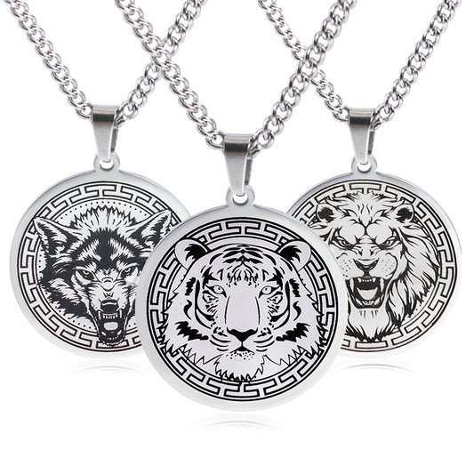 Wear FengShui Animal Titanium Steel Chain Necklace Protection Pendant