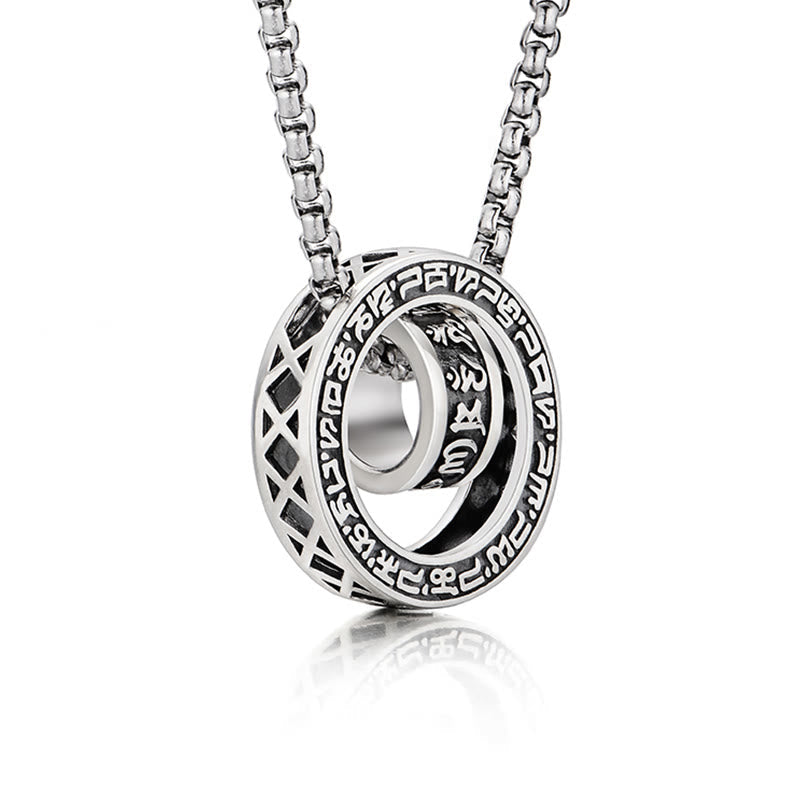 Wear FengShui Tibetan Om Mani Padme Hum Carved Peace Purity Chain Necklace Pendant