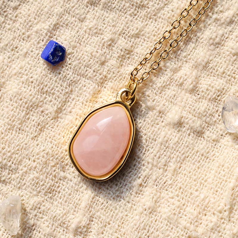 Wear FengShui Natural Green Aventurine Amethyst Rose Quartz Blessing Necklace Pendant
