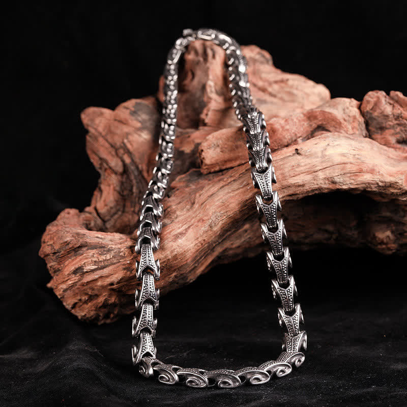 Wear FengShui Dragon Pattern Titanium Steel Protection Necklace Pendant Bracelet
