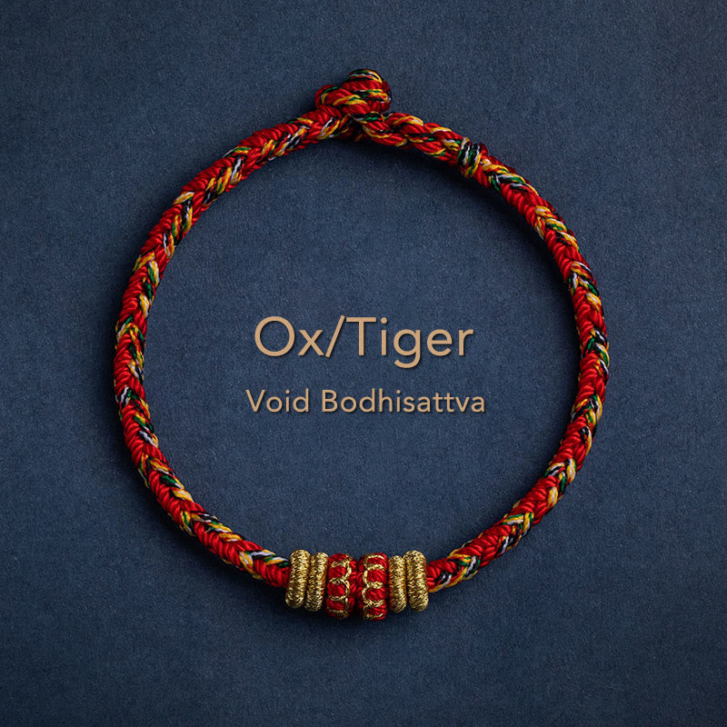Wear FengShui Tibet Handmade Chinese Zodiac Natal Buddha Luck Strength Braided String Bracelet