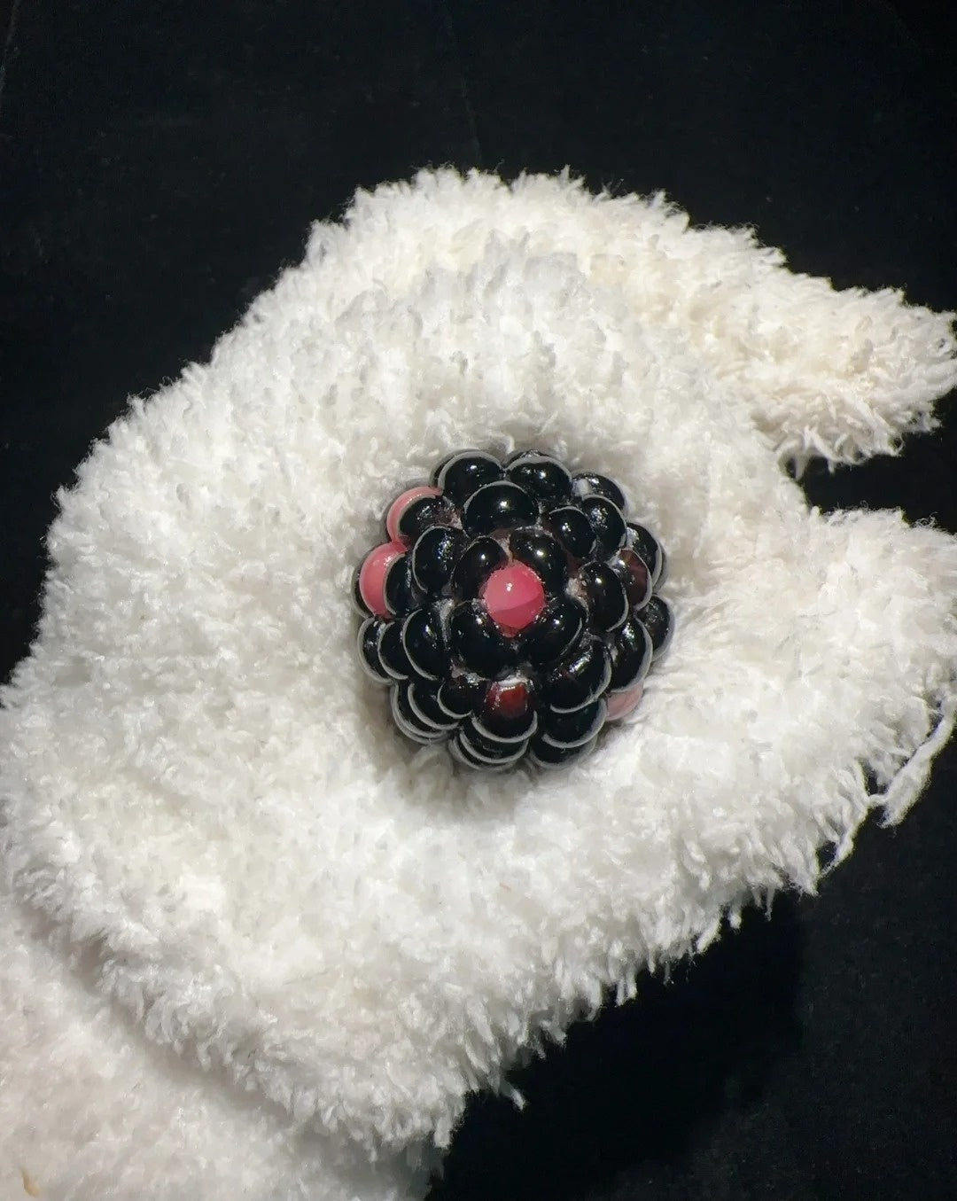 Pink-Dotted Black Corn Charms for Fidgeting & Relaxation