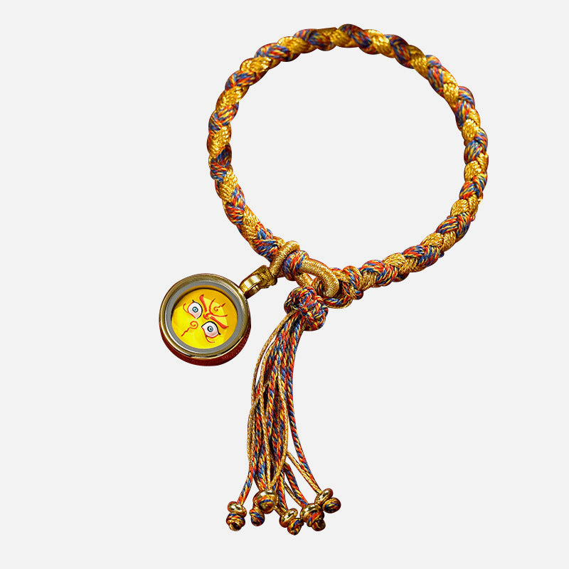 Wear FengShui Handmade Tibetan Five God Of Wealth Dragon Scale Rope Luck Braid Bracelet