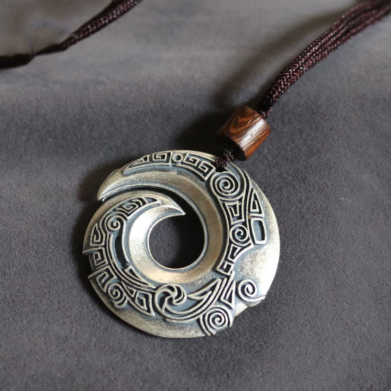 Wear FengShui One's Luck Improves Design Pattern Copper Luck Necklace Pendant